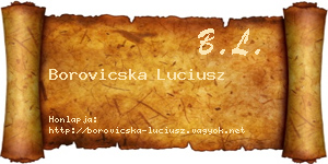 Borovicska Luciusz névjegykártya